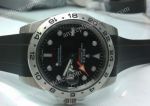 Knockoff Rolex Explorer II GMT SS Black / Black Rubber 40mm